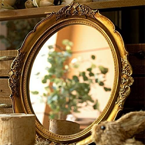 Czdyuf Vintage zlatno ovalno zidno ogledalo kreativno postavljanje fotografije smola ogledalo rekvizite