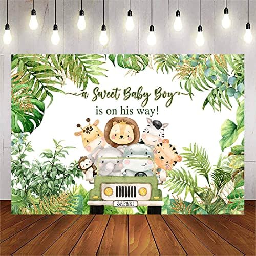 Avezano Jungle Safari Baby Shower Backdrop Safari Životinje Boy Baby Shower Party Pozadinske Dekoracije