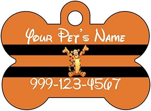 Tigar Winnie Pooh pseća oznaka pet Id oznaka personalizirana sa imenom & amp; Broj