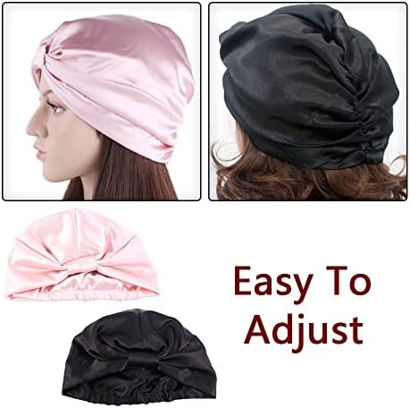 eHooyau 2kom višebojne svilene noćne kape svilena kapa kapa za spavanje kapa za gubitak kose turbani za