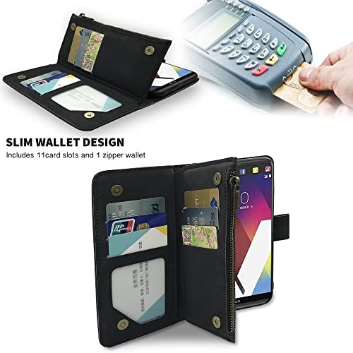 Kompatibilan sa LG V20 futrolom za novčanik i premium vintage kožnom Flip držačem kreditne kartice Stand