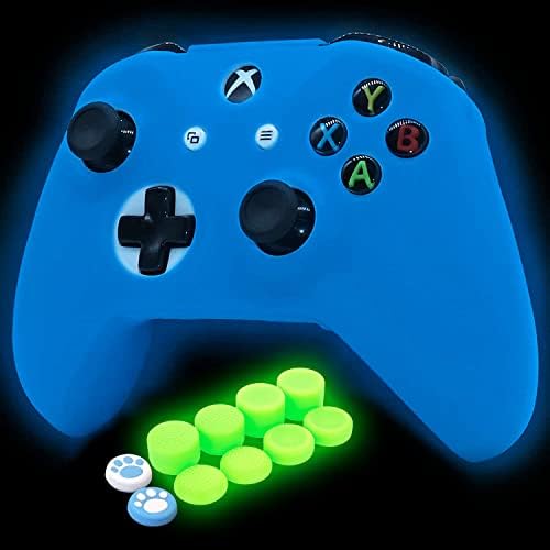 HLRAO BLUE silikonska pokrivačka koža za Xbox One S / X Glow u tamno sredstvo protiv klizanja meka gumene