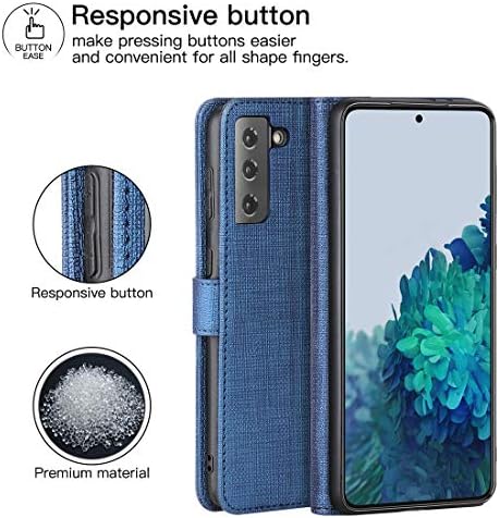 Feitenn kožna torbica za novčanik za Samsung Galaxy S21 Plus 5G futrolu za telefon, vitki Flip Folio poklopac držači kartica magnetni branik otporan na udarce Defender Shell za Samsung Galaxy S21 Plus 5G 2021-plava