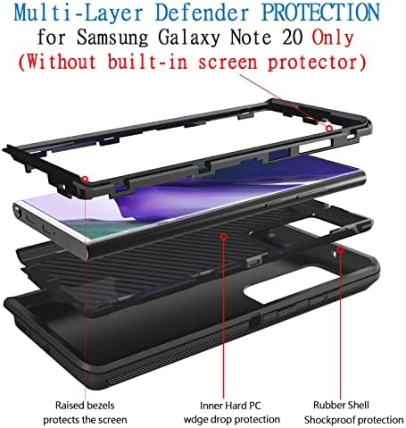 Slučaj brane za Samsung Galaxy Note 20 5g, Bisbkrar Telefon za telefon [Vojni razred] 3 u 1 otporan na udarce,