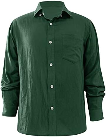 Beibeia Muška pamučna posteljina pamučna majica, pad dugih rukava Ležerne prilike za majicu za mušku majicu