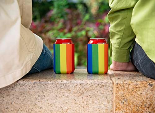 Can Cooler rukav, pivo piće Coolies, vertikalna Dugina traka izolovana pivo može hladiti rukave, LGBTQ dodatna oprema za vjenčanja, Pride Party, događaje
