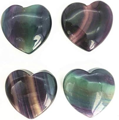 Seewoode AG216 1pcs Prirodni šareni fluoritni kvarcni kristalno izlječenje srca u obliku srca ukras prirodno