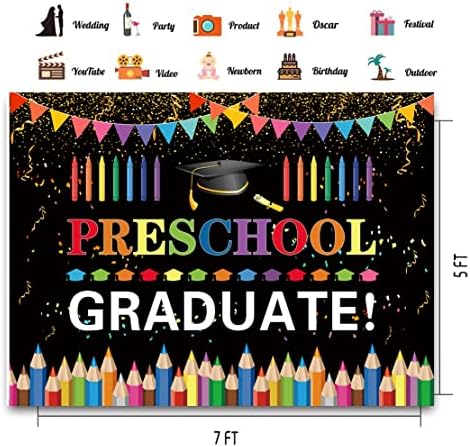 Pozadina za zabavu u vrtiću CHAIYA 7x5ft Predškolska čestitka diplomirana fotografija Dječija klasa 2023.