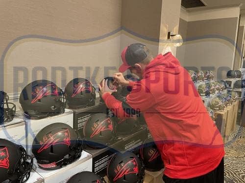 Rob Gronkowski potpisao New England Patriots Speed full Size Eclipse NFL kacige sa autogramom NFL kacige