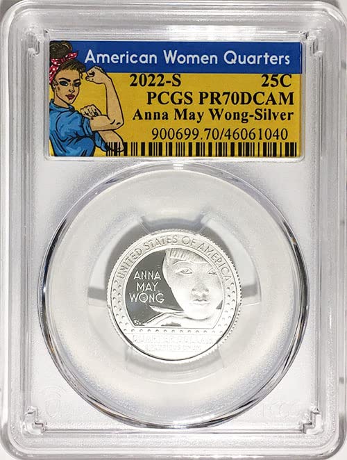 2022. S srebrna američka ženska četvrtina Anna May Wong Quarter PR 70 dcam Rosie etiketa PCGS