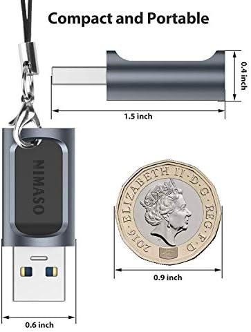 3 Pack USB C u USB 3.0 adapter, NIMASO USB-A do USB-C adapter 5Gbps Sync Brzo punjenje Kompatibilno sa prijenosnim