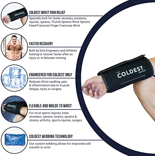Najhladniji paket leda za zapešće - Ice Pack wrist Brace w/hladna terapija kompresija vazduha - 8 X 16 kompresijski rukav za zglob za uganuće zgloba, reumatoidni artritis, Tendinitis, povrede oteklina, & više