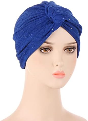 Ženska Turbanska pokrivala za glavu Bohemian Ruffle Beanie šešir rastezljiva marama za žene naborane muslimanske