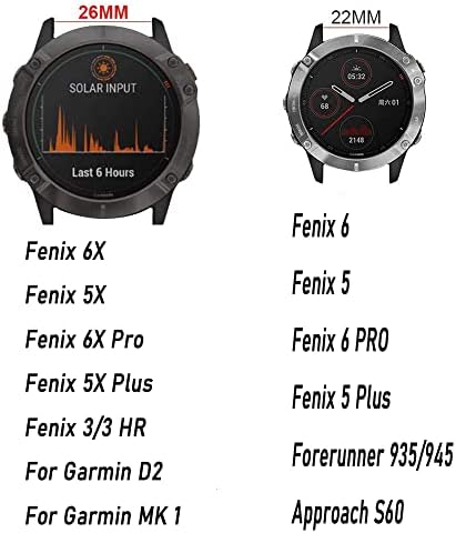 Sawidee za Garmin Fenix ​​7 7x 6 6x Pro 5x 5 Plus 3 Hr MK2 Easyfit Smart Watch Raint Band Correa 26 22mm
