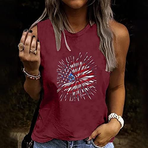 Patriotski tenk za žene 4. srpnja Košulje sa klasičnim američkim zvijezdama Americana i prugama majica bez