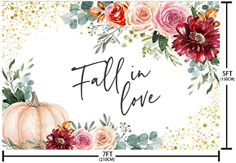 Sendy 7x5ft zaljubiti pozadina jesen bundeve cvijeće fotografija pozadina godišnjicu braka ljubav angažman