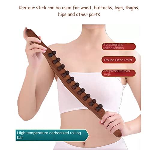 2pcs drvena terapija limfni drenažni alat za masažu, masažni štap sa 20 masažnih točaka Poboljšajte cirkulaciju krvi FIT natrag Drveni štap za strugu za noge