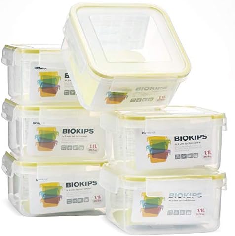 Komax Biokips kontejner za skladištenje hrane – kvadratni kontejneri za hranu – hermetički zatvoreni kontejneri sa poklopcima-kontejneri za skladištenje u kuhinji bez BPA za čuvanje orašastih plodova, čokolade, pasulja & više