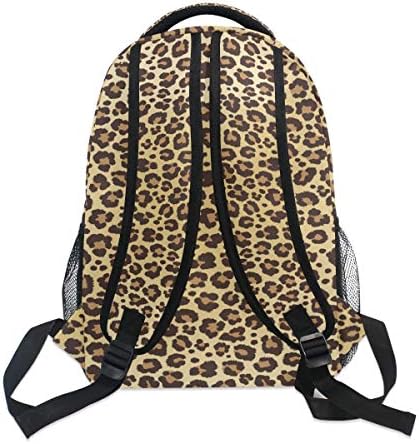 Alaza životinjski leopard tisak smeđeg elegantnog ruksaka torbica za žene djevojke djeca školu personalizirana laptop iPad tablet putnička torba sa više džepova