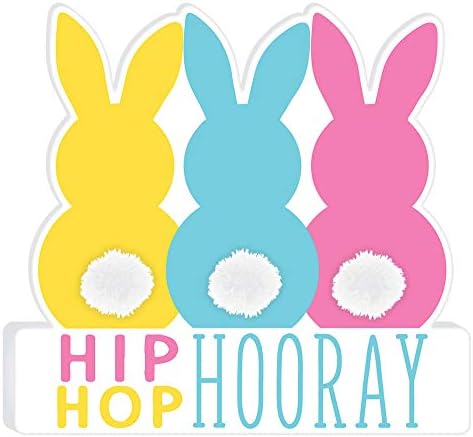 Amscan Hip Hop Hooray Stay MDF znak, 8 x 8 1/2, višebojni, 1 komad