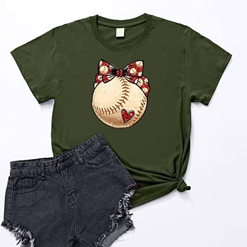 Miashui tees žene žensko bejzbol srce majica slatka grafička ženska bejzbol srčana majica košulje za odjeću