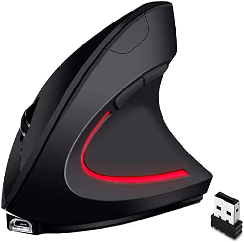 Ergonomski bežični miš Letaclanic jedinstveni punjivi optički vertikalni miš, 2.4 G 5.0 Bluetooth miš ergonomski