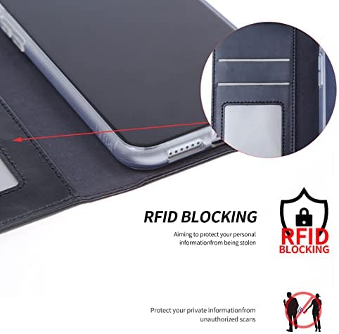 WeeKuu torbica za novčanik od prave kože za iPhone 11 sa Folio postoljem, RFID blokadom, 3 slota za kreditne