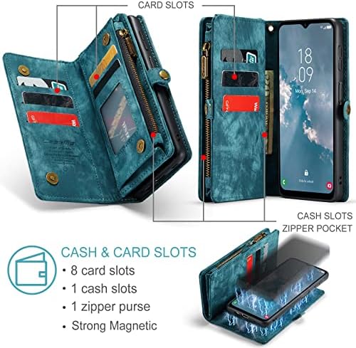 Kowauri za novčanik Samsung Galaxy A14 5G, torbica sa patentnim zatvaračem Folio kožni novčanik sa držačem