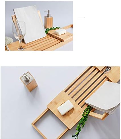 PZJ-bambuo kadu Caddy stalak za kade u kadi s proširivim stranama Organizator tuša ugrađen u držač tableta