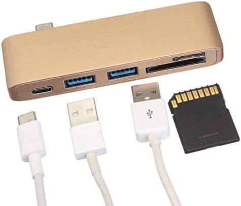 Multifunkcionalni USB Hub Type - C do Type-C USB 3.0 2ports TF čitač SD kartica za Laptop PC Gold