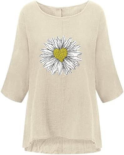 Ženska odjeća 3/4 rukava Crewneck Grafička Capri bluza Majica Jesen Ljetna košulja za žene K3 K3