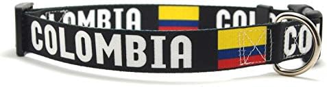 Ovratnik za pse | Kolumbija zastava i ime | Izvrsno za nacionalne praznike, posebne događaje, festivale,