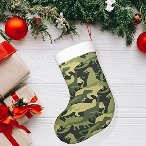 Austenstern božićne čarape Kamuflaža Zelena vojska Dinosaur Dvostrani kamin Viseći čarape