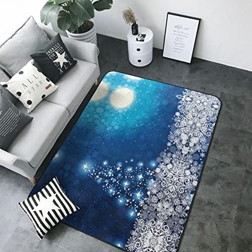Plava Božićna pahuljica prostirke 5 X 8 površina, anti-Skid Extra Comfy podni tepih za unutrašnju dekoraciju doma,noćni tepih