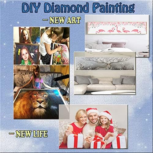 Dijamantni setovi za odrasle, Mountain Deer Lake Diamond Art Kids početnik DIY 5D boja po brojevima, velikim