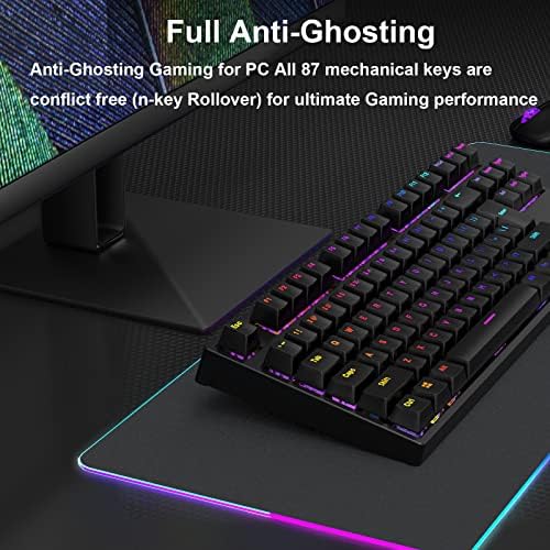 Gim 87 tasteri tastatura za igre TKL mehanička tastatura plavi prekidači RGB kompaktna tastatura sa pozadinskim