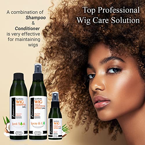 Awesome Synthetic Wig Leave u spreju za regeneraciju, pH6 Professional Wig Care Solution, Detangle, vlaži sintetičke perike, veličina putovanja 2.3 fl oz