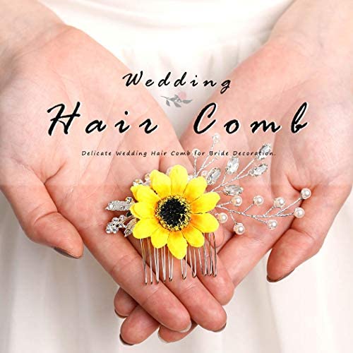 Aukmla suncokretov češalj za kosu flower hair Accessories Crystal hair Piece Pearl Hair nakit za žene i