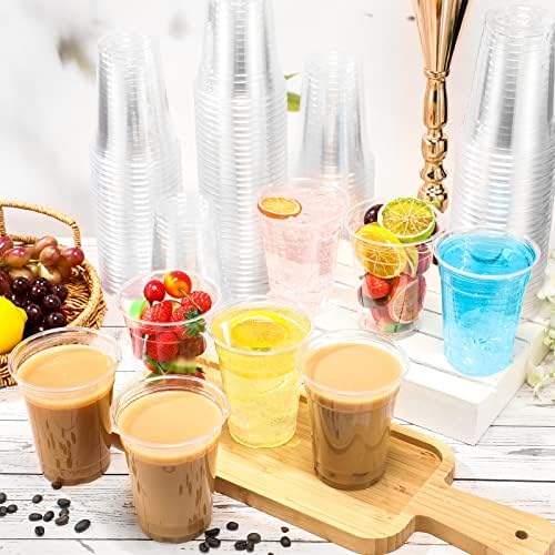Amyhill 1000 kom prozirnih plastičnih čaša za piće, 12 oz jednokratnih hladnih čaša za piće za piće, plastičnih