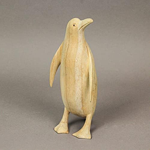 Stvari2Die4 Set od 3 drveta Penguin Obiteljski ručno rezbarene skulpture Početna Dekor figurine polica Art