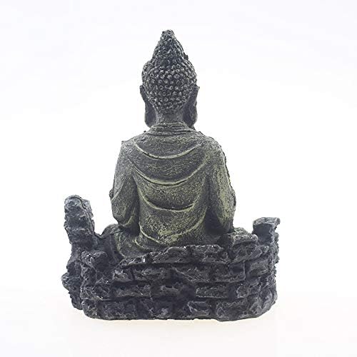 RunXF 6,5/6,2 inča akvarijumski ukrasi kutija za gmizavce drevna meditacija Buda i indijske statue Ganesa,dekoracija