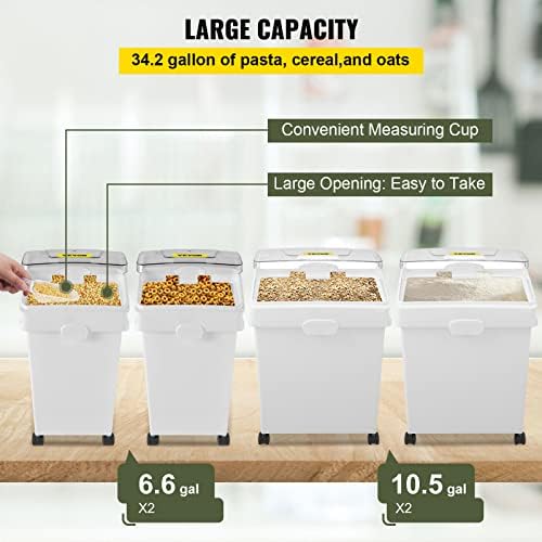 Vevor kanta za sastojke, kanta za skladištenje sastojaka kapaciteta 10,5 galona i 6,6 galona, kante za brašno