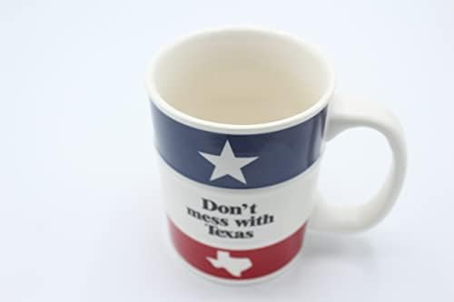 & 34; Ne Petljajte se s Teksasom & 34; Logo kafa, čaj, šolja za toplu čokoladu-15 oz keramička mikrovalna