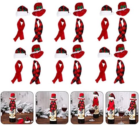 Kesyoo6 postavlja lijep šešir šal dekorira Božić ukrasi Mini Božić vino boca DecorsDecors