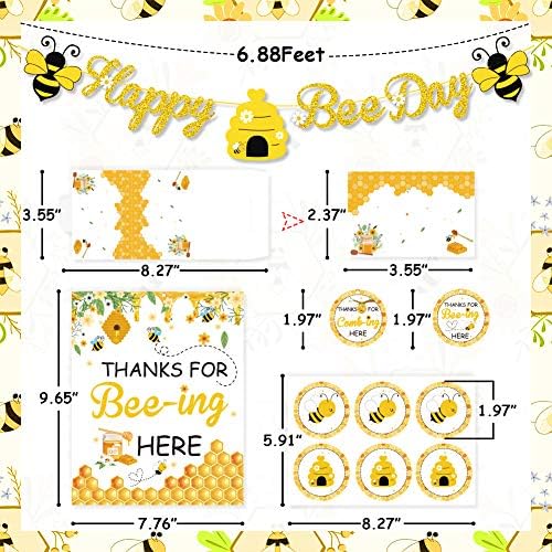 Bee bar Dekorativni komplet, sretan dan Baner Desert Favori Food šatori Naljepnice za prijavu Poklon oznake