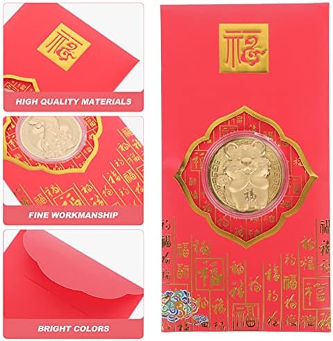 Cabilock 5kom komemorativni držač kovanica godina, Kineski Et: veliki Coingift pozdravna koverta Gold Bao