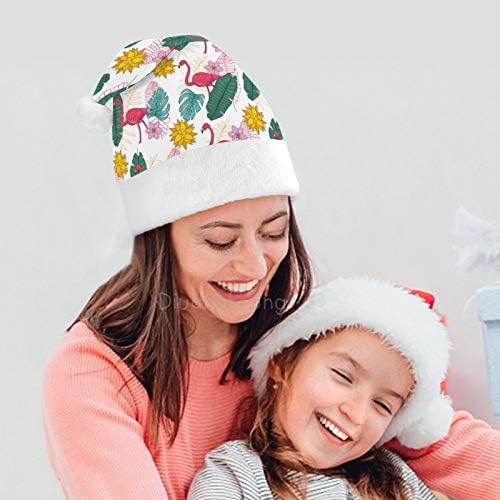 Božić Santa šešir, Flamingo ostavlja Božić Holiday šešir za odrasle, Unisex Comfort Božić kape za Novu godinu