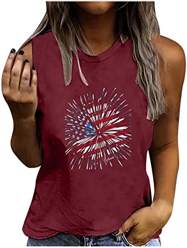 Patriotski tenk za žene 4. srpnja Košulje sa klasičnim američkim zvijezdama Americana i prugama majica bez