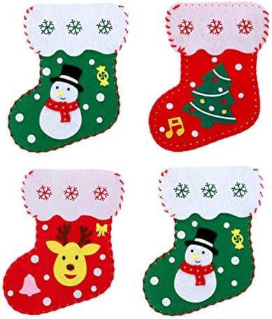 NUOBESTY Božić dekor Santa poklon torbe 4pcs Božić čarape poklon torbe DIY zanatske potrepštine paket torba