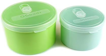QG 40 & amp; 24oz okrugli plastični kontejneri za skladištenje hrane sa poklopcima BPA besplatno - 2 komada svijetlozelena & amp; žuto zelena